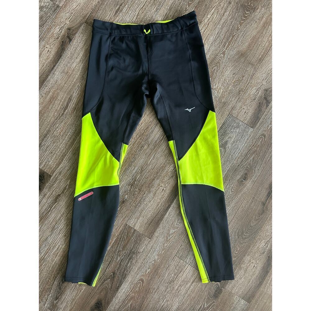 Mizuno neon, black performance leggings, women's size large - Picture 1 of 7